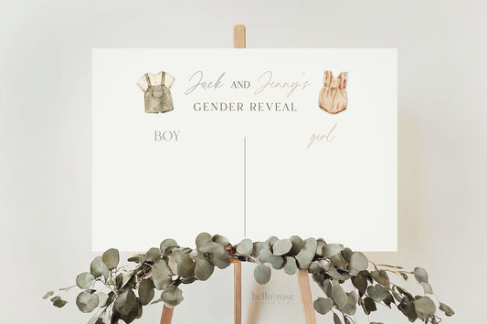 Boy or Girl What Will Baby Be Template, Gender Guess Sign, Boho Personalized Gender Reveal, Gender Neutral Poster, TEMPLETT Download GR2-T