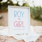 Wear Your Guess Game Sign . Boy or Girl Gender Reveal . He or She What Will Baby Be . Pink & Blue . Minimalist Printable Instant Download K4