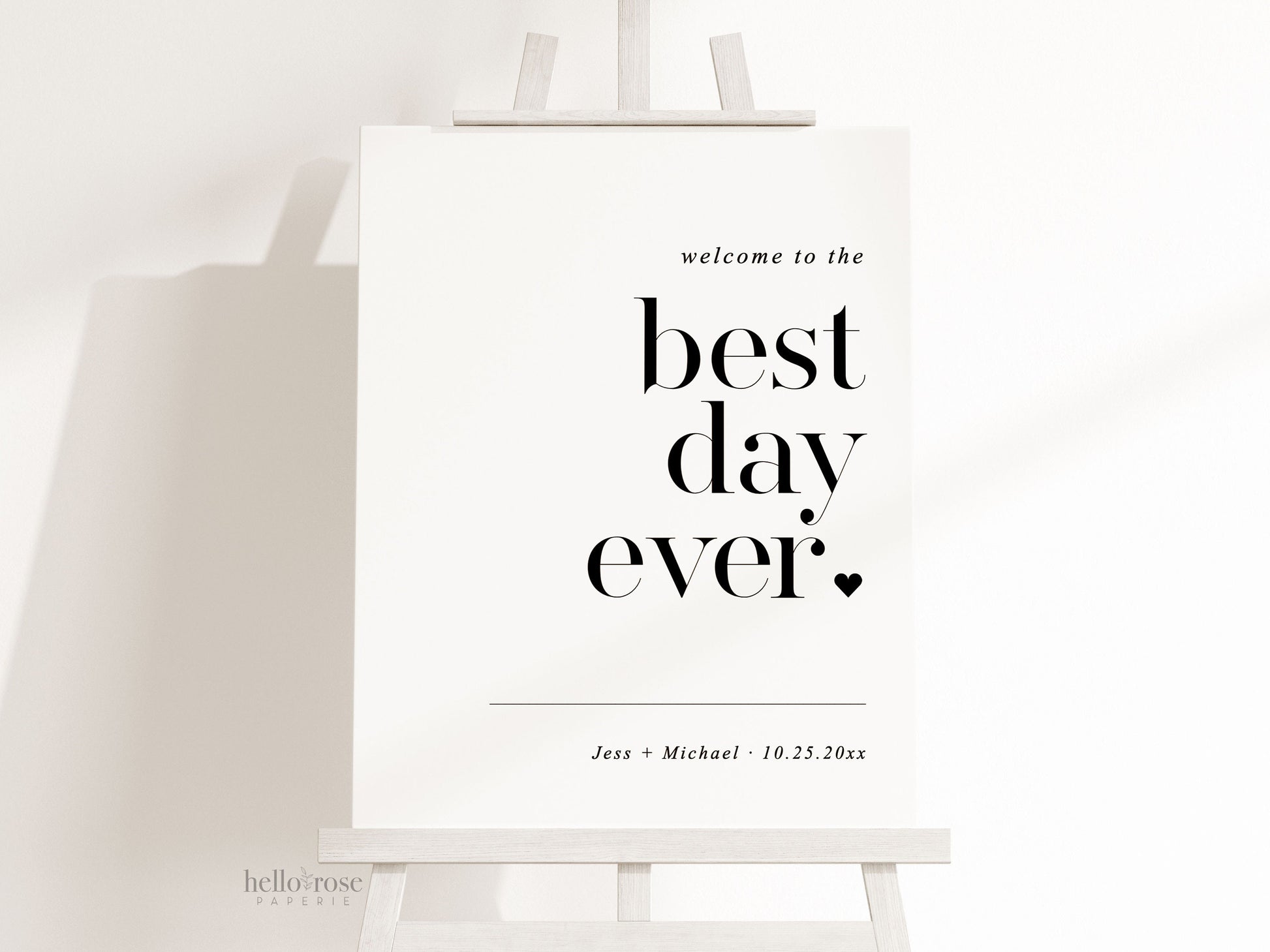 Welcome to the Best Day Ever Wedding Sign . Minimalist Wedding Welcome Template . PRINTABLE Editable Poster . Instant Download Templett