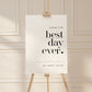 Welcome to the Best Day Ever Wedding Sign . Minimalist Wedding Welcome Template . PRINTABLE Editable Poster . Instant Download Templett