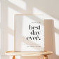 Welcome to the Best Day Ever Wedding Sign . Minimalist Wedding Welcome Template . PRINTABLE Editable Poster . Instant Download Templett