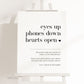 Unplugged Ceremony Wedding Sign . No Phones Minimalist Wedding Welcome Template . PRINTABLE Editable Poster . Instant Download Templett