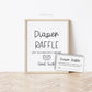 Diaper Raffle Printable Sign + Ticket Insert Cards . Boy or Girl Baby Shower . Kraft + Black & White . 8x10 Instant Digital Download . K4