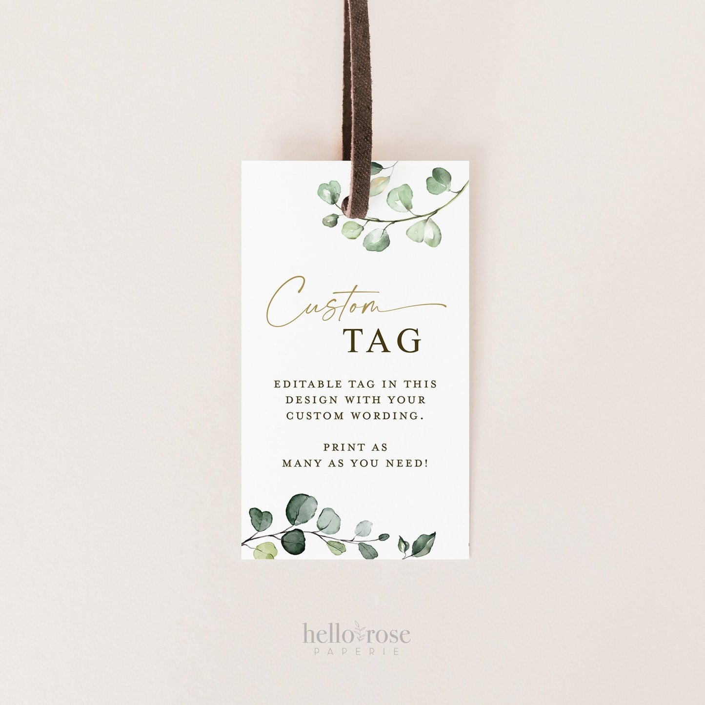 Greenery Wedding Favor Tags Editable Template . Bridal Shower Baby Shower Thank You Tags Personalized . PRINTABLE Templett Download G2-T