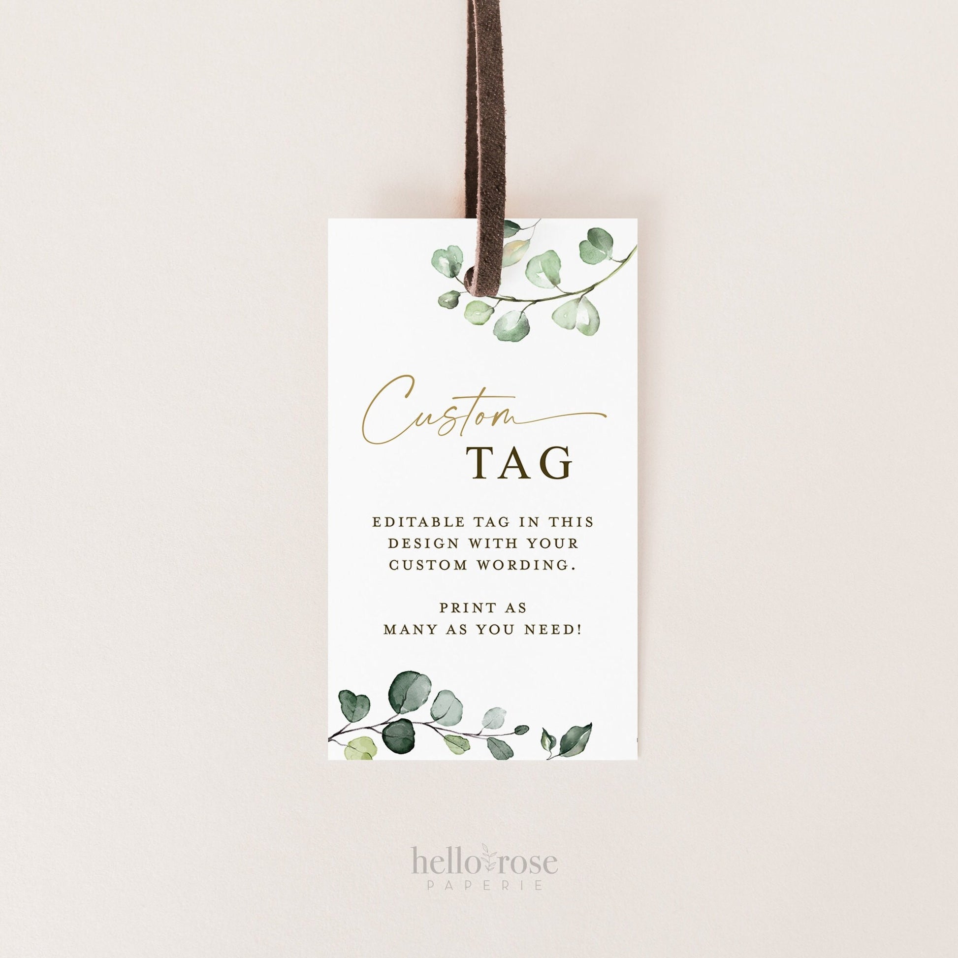 Greenery Wedding Favor Tags Editable Template . Bridal Shower Baby Shower Thank You Tags Personalized . PRINTABLE Templett Download G2-T