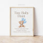 Tiny Baby Hunt Teddy Bear with Blue Bow and Balloons Printable Game Sign . Boy Baby Shower . We Can Bearly Wait . 8x10 Instant Download