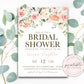 Bridal Shower Printable Invitation . Blush Pink Floral Eucalyptus Greenery. Baby Shower Bachelorette Hens Party . Digital Download