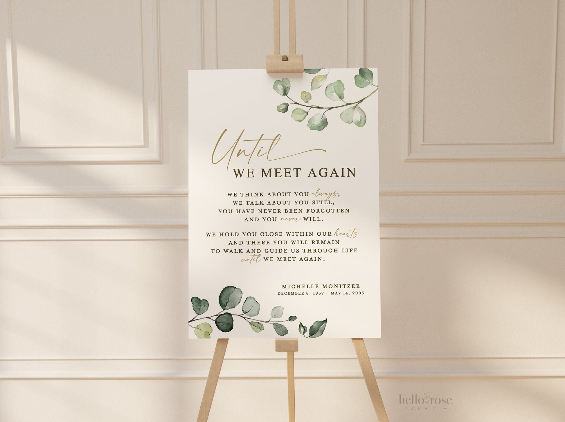 In Loving Memory Personalized Template . Memorial Remembrance Wedding Photo Table Sign . Forever in Our Hearts . Instant Download Templett