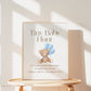 Tiny Baby Hunt Teddy Bear with Blue Bow and Balloons Printable Game Sign . Boy Baby Shower . We Can Bearly Wait . 8x10 Instant Download