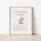 Baby Shower Guest Book Sign . Pick a Page Baby Guestbook . Boy Teddy Bear with Blue Balloons . We Can Bearly Wait . PRINTABLE DOWNLOAD 8x10