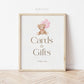 Baby Shower Cards and Gifts Sign . Printable Table Sign . Girl Teddy Bear with Pink Balloons . We Can Bearly Wait . PRINTABLE DOWNLOAD 8x10