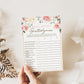 Scattergories Bridal Shower Printable Game . Bachelorette Hens Party . Blush Pink Roses Greenery Eucalyptus . Instant Download