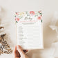 Baby Word Scramble . Baby Shower Game Printable . Floral Watercolor Pink Roses Greenery Eucalyptus . Girl Baby Shower . Instant Download