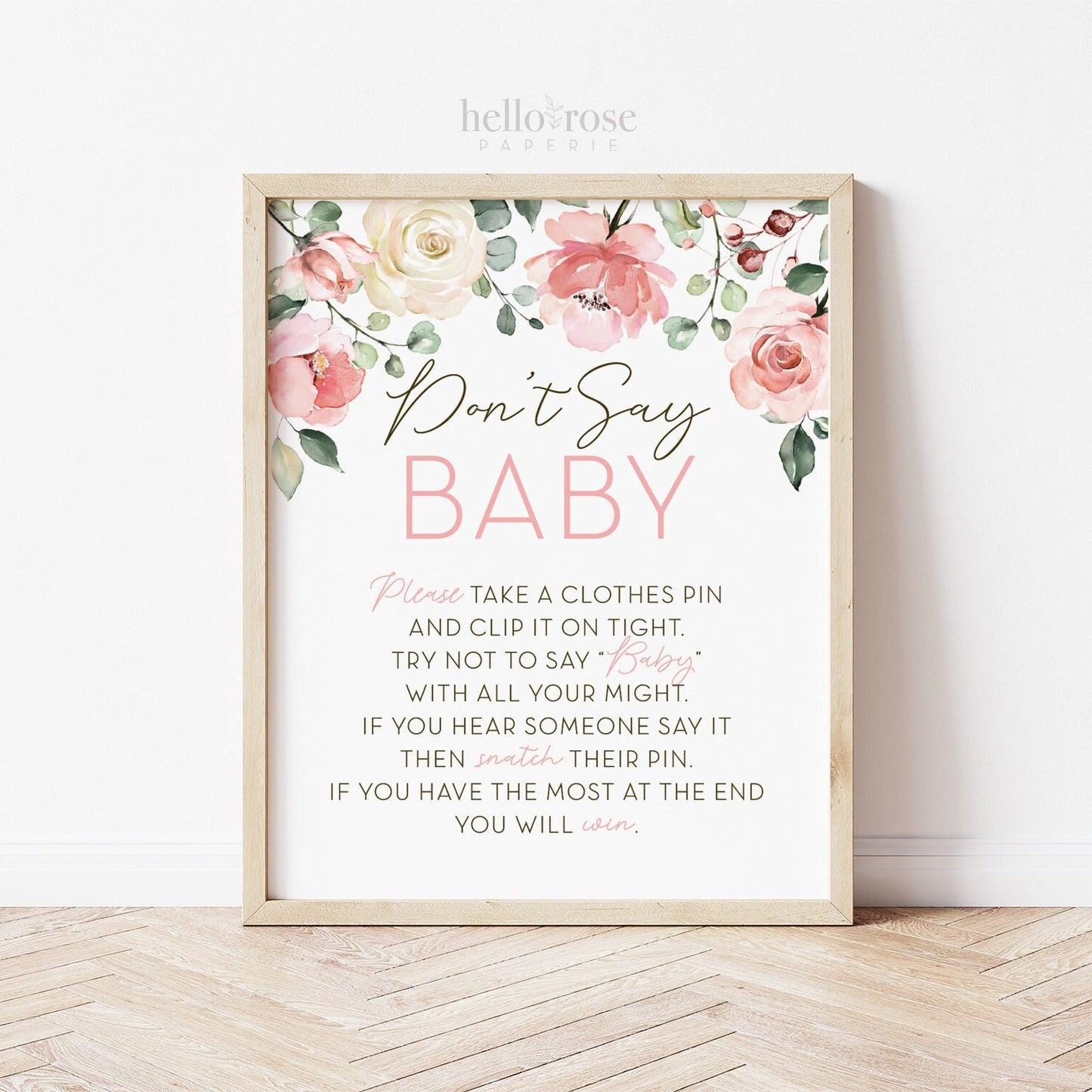 Floral Baby Shower Games Bundle . Blush Pink White Roses Greenery Eucalyptus . Girl Baby Shower Games . PRINTABLE Instant Digital Download