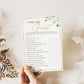 Baby Shower Find the Guest Who Printable Game . Greenery and Gold . PRINTABLE Editable Template . Instant Download Templett G2-T