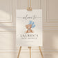 Editable Welcome Sign Teddy Bear with Blue Bow and Balloons, Boy Baby Shower Sprinkle, We Can Bearly Wait, Template Download TEMPLETT
