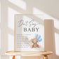 Dont Say Baby Baby Shower Game Sign, Teddy Bear with Blue Balloons, Boy Baby Shower, Baby Sprinkle, We Can Bearly Wait, Template Download