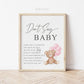 Dont Say Baby Baby Shower Game Sign, Teddy Bear with Pink Balloons, Girl Baby Shower, Baby Sprinkle, We Can Bearly Wait, Template Download
