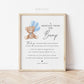 A Message from the Bump Baby Shower Sign, Bump Sign, Message From Baby, Bear Blue Balloons, Boy Baby Shower, PRINTABLE Template Download