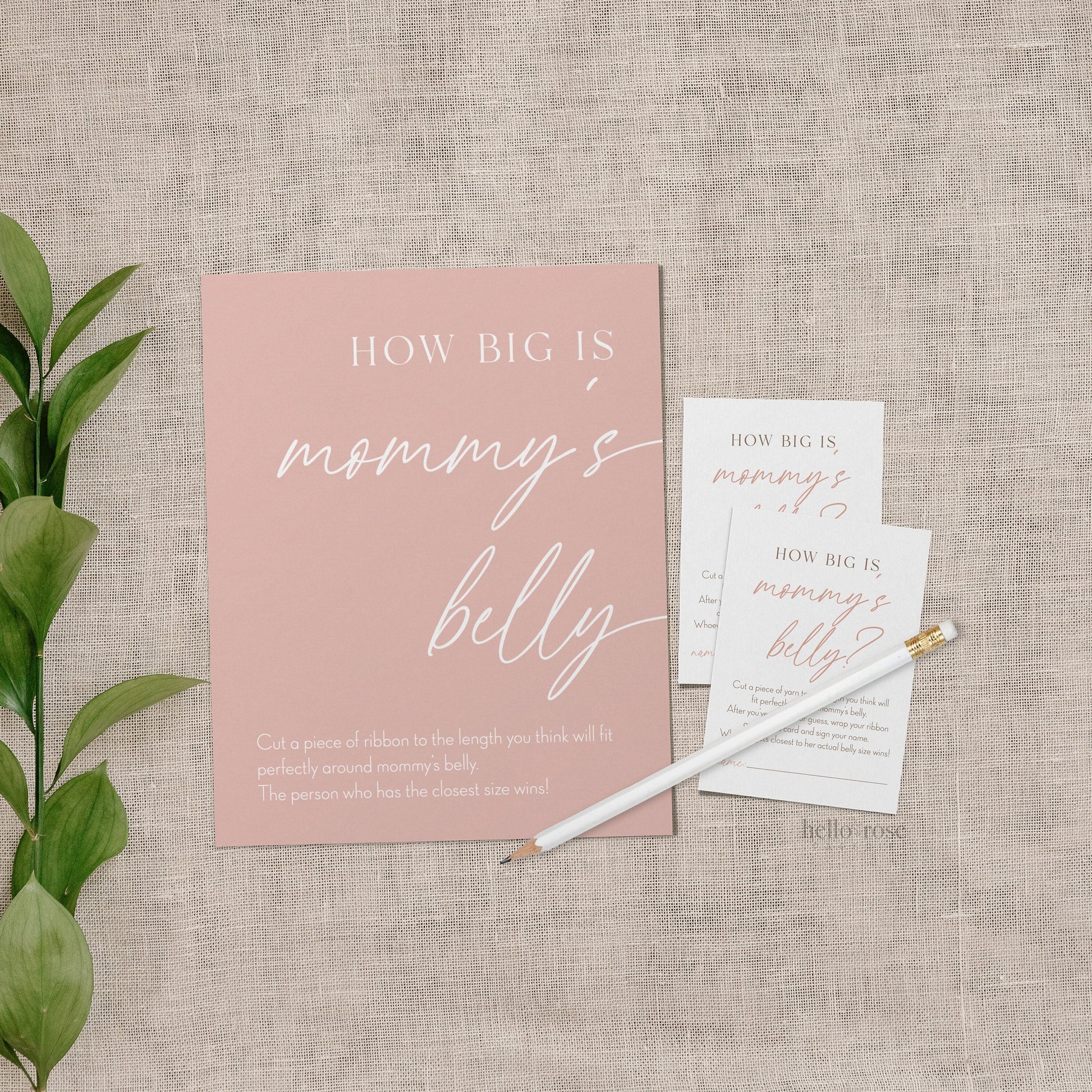How Big is Mommy's Belly Boho Baby Shower Games Printable Sign . Blush Pink Girl Minimalist . Editable Template . Instant Download Templett