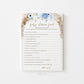 Baby Shower Feud Personalized Game . Blue Floral Boho Pampas Boy Baby Shower . PRINTABLE Editable Template . Instant Download Templett
