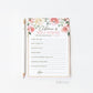 Advice and Well Wishes for the Soon to Be Mr and Mrs . Bridal Shower Printable Wedding Cards . Pink Roses Eucalyptus . Instant Download