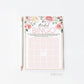 Bridal Shower BINGO Game . Printable Gift Opening Game . Blush Pink Roses Eucalyptus Greenery . Instant Digital Download