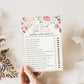 He Said She Said Baby Shower Game . Fun Printable Icebreaker . Floral Watercolor Pink Roses Greenery . Girl Baby Shower . Instant Download
