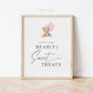 Enjoy Some Beary Sweet Treats Baby Shower Printable Sign, Girl Bear with Pink Balloons, Baby Shower, Sprinkle, Template Download Templett