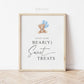 Enjoy Some Beary Sweet Treats Baby Shower Printable Sign, Boy Bear with Blue Balloons, Baby Shower, Sprinkle, Template Download Templett