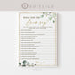 What Did the Bride Say About the Groom Personalized Bridal Shower Game . Greenery PRINTABLE Editable Template Instant Download Templett G2-T