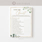Baby Shower Find the Guest Who Printable Game . Greenery and Gold . PRINTABLE Editable Template . Instant Download Templett G2-T