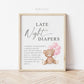 Late Night Diapers Baby Shower Game Sign, Teddy Bear with Pink Balloons, Girl Baby Shower, We Can Bearly Wait, Template Download TEMPLETT
