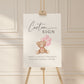 Custom Editable Sign Teddy Bear with Pink Bow and Balloons, Girl Baby Shower Sprinkle, We Can Bearly Wait, Template Download TEMPLETT
