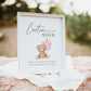 Custom Editable Sign Teddy Bear with Pink Bow and Balloons, Girl Baby Shower Sprinkle, We Can Bearly Wait, Template Download TEMPLETT