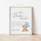 Pacifier Hunt Baby Shower Game Sign, Teddy Bear with Blue Balloons, Boy Baby Shower, Baby Sprinkle, We Can Bearly Wait, Template Download