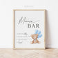Momosa Bar Sign, Printable Baby Shower Mimosa Bar, Bear with Blue Balloons, Boy Baby Shower, Baby Sprinkle, Template Download Templett