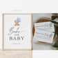 Books for Baby Printable Sign and Cards, Teddy Bear with Blue Balloons, Boy Baby Shower, Couples Shower, Can Bearly Wait, Template Download