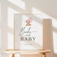 Books for Baby Printable Sign and Cards, Teddy Bear with Pink Balloons, Girl Baby Shower, Couples Shower, Can Bearly Wait, Template Download