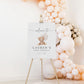 Editable Welcome Sign Teddy Bear with Bow and White Balloons, Girl Boy Neutral Baby Shower Sprinkle, We Can Bearly Wait, Template Download