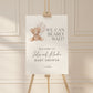 Can Bearly Wait Welcome Baby Shower Sign Bear with Beige Balloons, Girl Boy, Couples Shower, Can Bearly Wait, Editable Download TEMPLETT