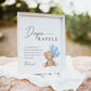 Diaper Raffle Baby Shower Game Sign + Cards, Teddy Bear Boy with Blue Balloons, Couples Shower, Baby Sprinkle, Template Download Templett
