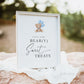 Enjoy Some Beary Sweet Treats Baby Shower Printable Sign, Boy Bear with Blue Balloons, Baby Shower, Sprinkle, Template Download Templett