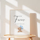 Favors Printable Baby Shower Sign, Teddy Bear with Blue Balloons, Boy Baby Shower, We Can Bearly Wait, Template Download Templett