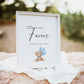 Favors Printable Baby Shower Sign, Teddy Bear with Blue Balloons, Boy Baby Shower, We Can Bearly Wait, Template Download Templett