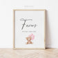 Favors Printable Baby Shower Sign, Teddy Bear with Pink Balloons, Girl Baby Shower, We Can Bearly Wait, Template Download Templett