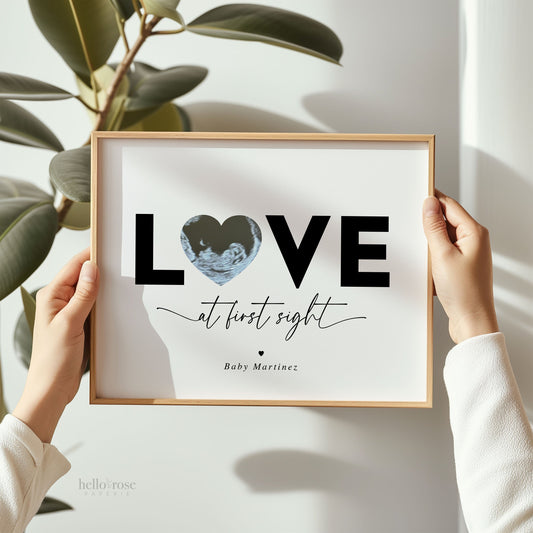 Love at First Sight Gift Sonogram Ultrasound Scan, Personalized Pregnancy Announcement, Mothers Day Fathers Day, Baby, PRINTABLE DOWNLOAD