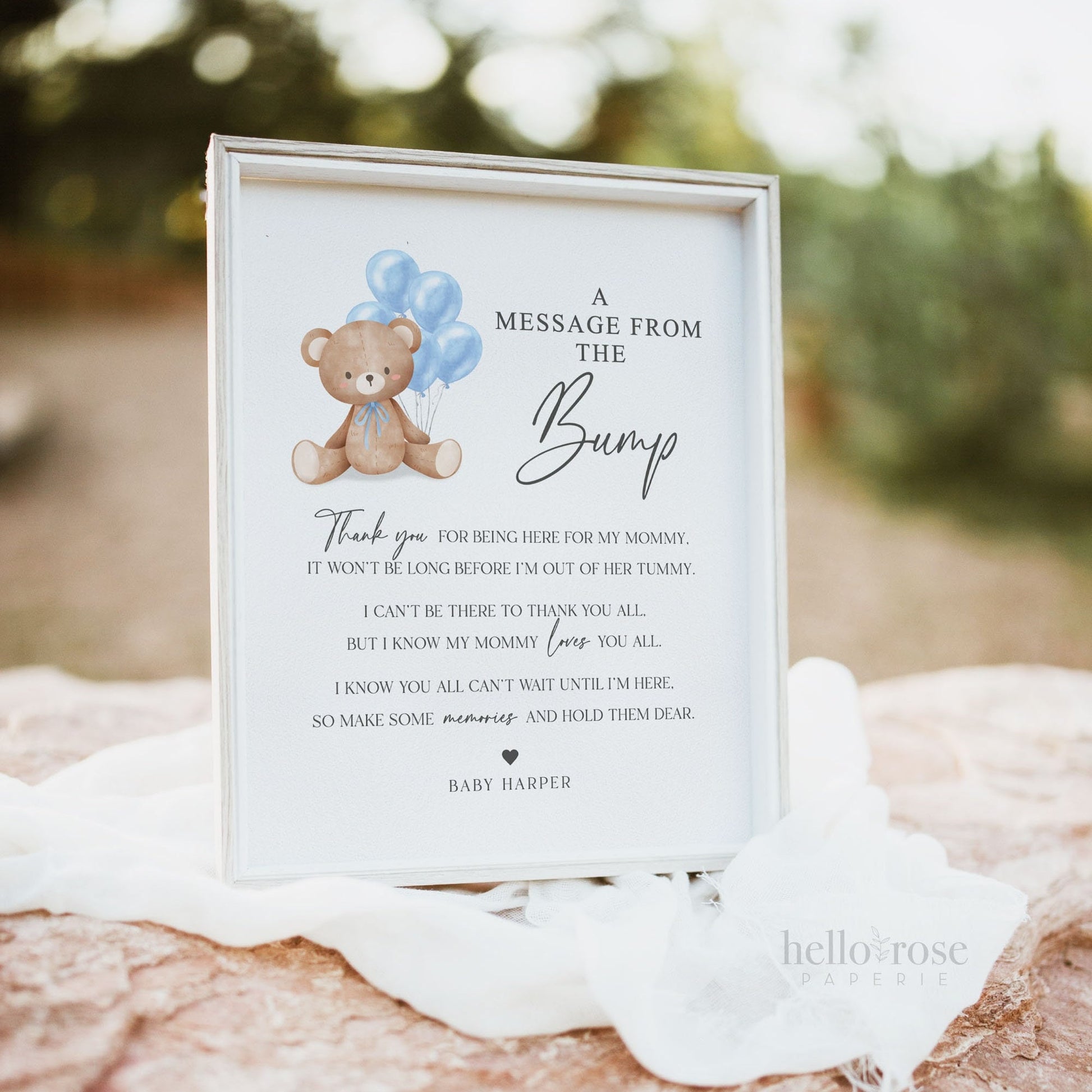 Bear Bundle of 20+ Baby Shower Signs . Teddy with Blue Balloons, Boy Baby Shower, We Can Bearly Wait, Editable Template Download Templett