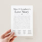 Personalized Love Story Word Search Printable Custom Game . Wedding, Bridal Shower, Engagement Party, Reception, Rehearsal Dinner . Digital