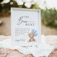 Baby Bear Hunt Baby Shower Game Sign, Teddy Bear with Blue Balloons, Boy Baby Shower, Baby Sprinkle, We Can Bearly Wait, Template Download
